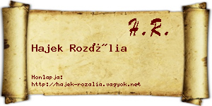 Hajek Rozália névjegykártya