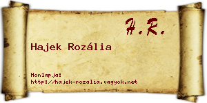 Hajek Rozália névjegykártya
